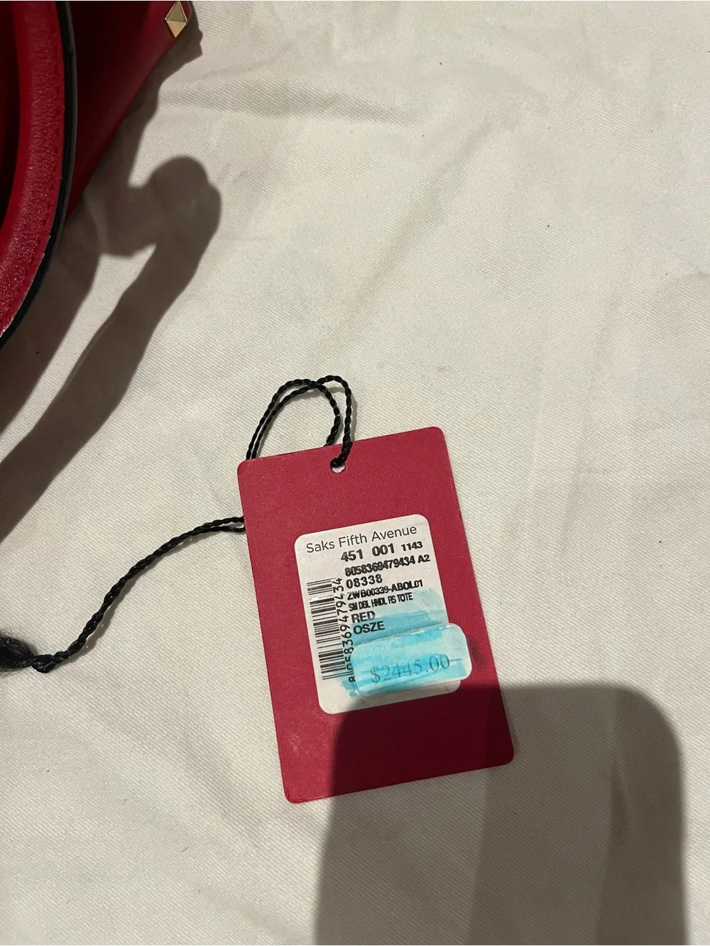 Valentino Garavani Rockstud Red Leather Tote